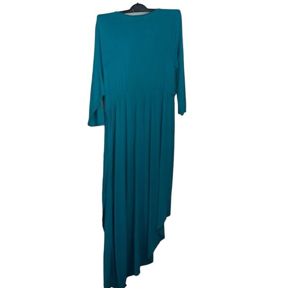 LANE BRYANT NWT Teal Draped Front Knit Maxi Dress Womens Plus 14/16 - Picture 6 of 11